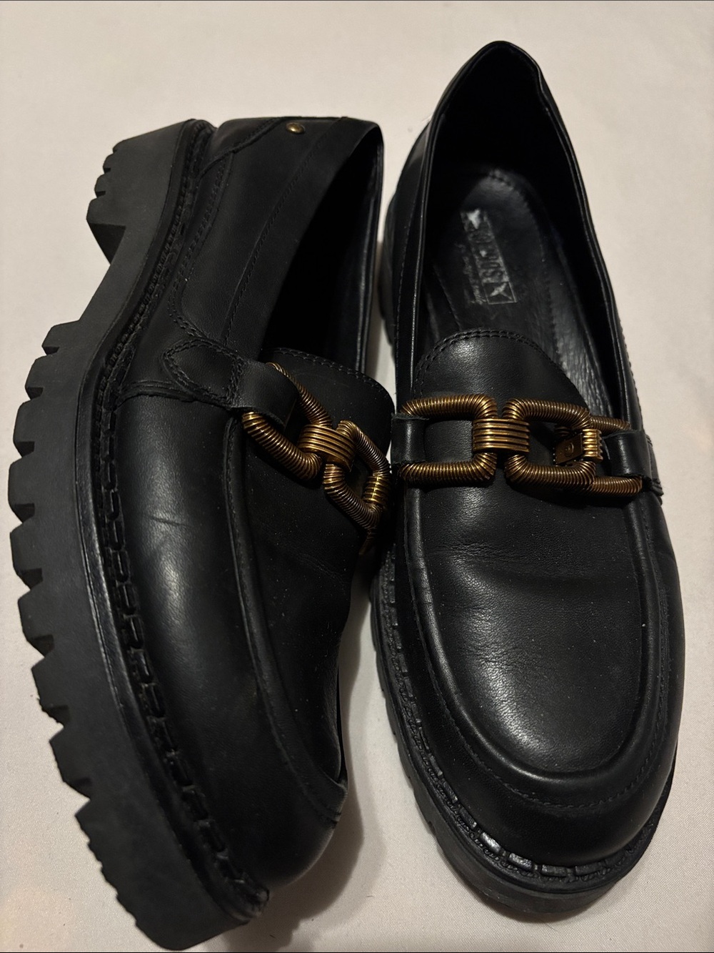 Pikolinos Aviles Black Leather Loafers Size 41